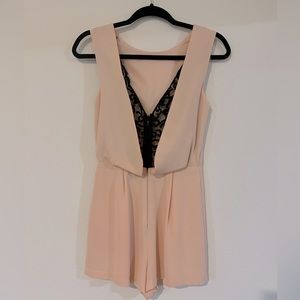 Top shop Pink Romper with Lace Back